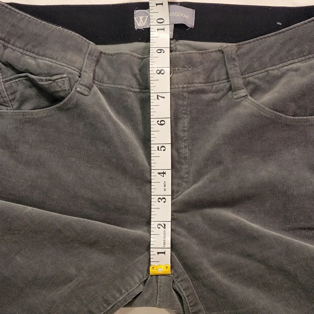 Wit‎ And Wisdom Corduroy Straight Leg Pants, Women's Size 4, Sage Green Gray